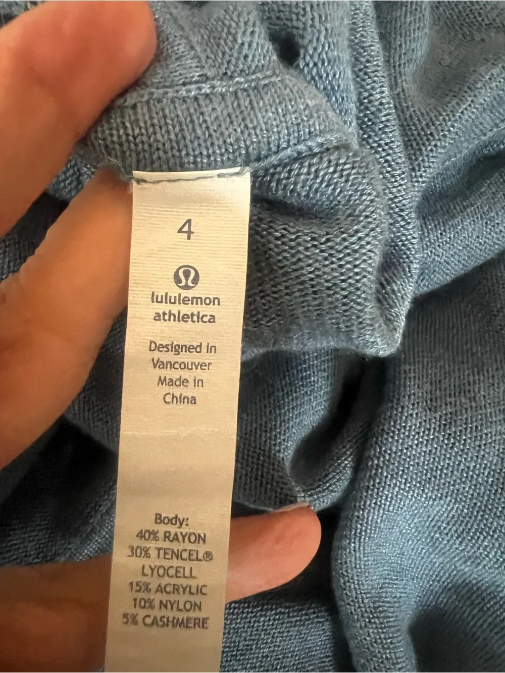 Lululemon iconic wrap 4 Heathered blue denim Cashmere blend